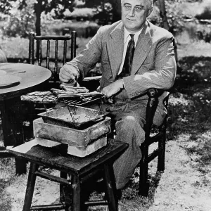 Franklin Delano Roosevelt Roasting Hot Dogs Franklin Delano Roosevelt Roasting Hot Dogs