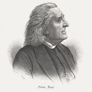 Franz Liszt (Hungarian composer, 1811-1886), steel engraving, published in 1887
