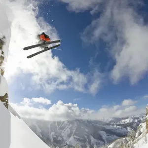 Freestyle Skier Cliff Jump Print