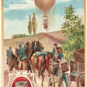French Military Hot Air Balloon Print, 1894 French Military Hot Air Balloon Print, 1894
