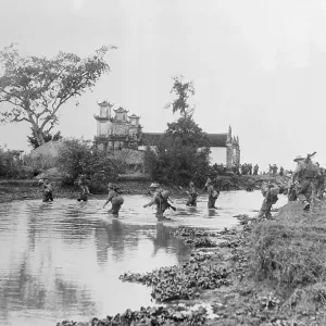French Soldiers Footing River French Soldiers Footing River