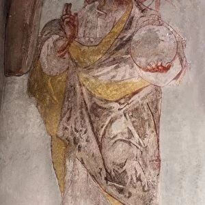 Fresco by Jesus from the 16th century, St. Egidien Church, Beerbach, Middle Franconia, Bavaria, Germany