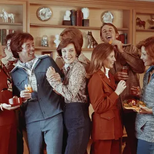 Friends having drink and fun, smiling