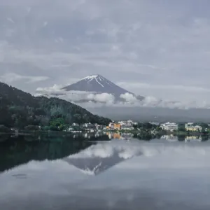 Fuji Mountains Reflection Print on Lake Kawaguchiko