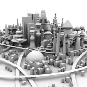 Future city, artwork Future city, artwork