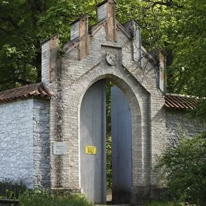 Gate at the Chapuis park, Kempten, Allgaeu, Swabia, Bavaria, Germany, Europe, PublicGround