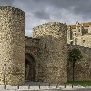 Gate and ramparts of Almocabar, next to the Church of Espiritu Santo, Ronda, Malaga province, Andalucia, Spain