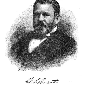 General Ulysses S. Grant - USA President engraving with his signature 1888 General Ulysses S. Grant - USA President engraving with his signature 1888