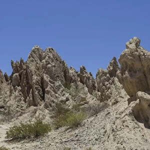 Geologic formations of a dry lake bed in the Monument Natural Angastaco, Salta, Argentina