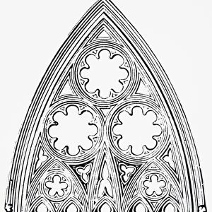 Geometric tracery decorating Gothic window