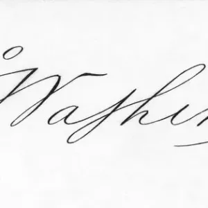 La firma de George Washington.