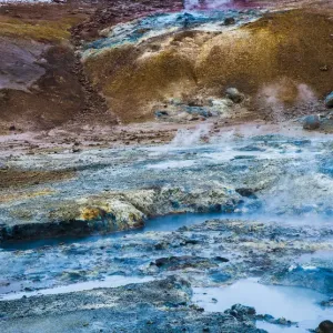 Geothermal field, fumaroles of Seltun, Krysavik, Iceland Geothermal field, fumaroles of Seltun, Krysavik, Iceland
