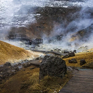 Geothermal field, fumaroles of Seltun, Krysavik, Iceland