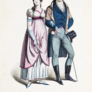 German couple in traditional clothing from 1800