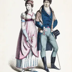 German Couple in Traditional Attire Print German Couple in Traditional Attire Print