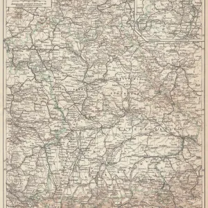 German federal state of Bavaria, lithograph, published in 1874