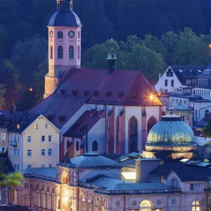 Germany, Baden-Wurttemberg, Baden-Baden, Illuminated Stiftskirche Germany, Baden-Wurttemberg, Baden-Baden, Illuminated Stiftskirche