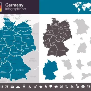 Germany - Infographic map - illustration Germany - Infographic map - illustration