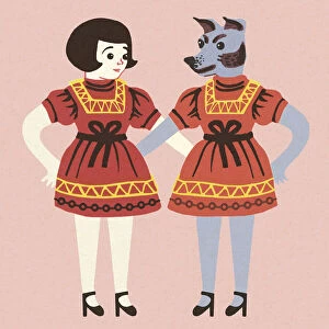 Girl and Dog Wearing the Same Dress