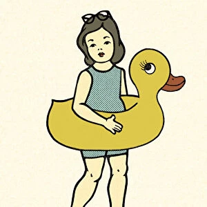 Girl with a Floatie Duck