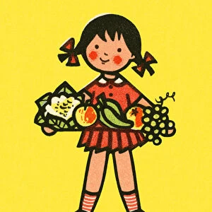Girl Holding Fruit