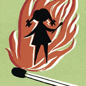 Girl and Lit Match