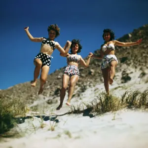 Girls Running on Beach Girls Running on Beach