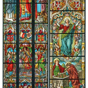 Glass art in Cathedral of Burgos and Aachen 1898