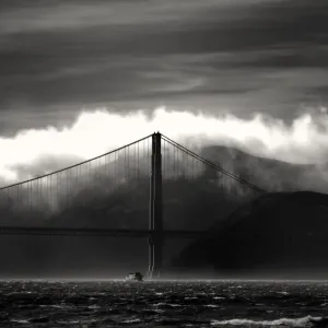 Golden Gate Bridge Foggy Morning Print Golden Gate Bridge Foggy Morning Print