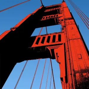 Goldene Brücke von Golden Gate in San Francisco, illustriert Goldene Brücke von Golden Gate in San Francisco, illustriert