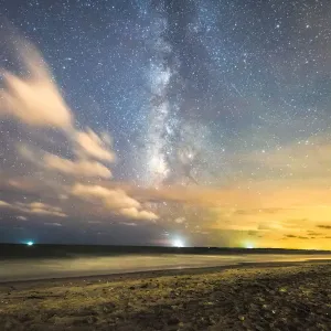 Folly Beach Sunrise Print with Milky Way and Clouds Folly Beach Sunrise Print with Milky Way and Clouds