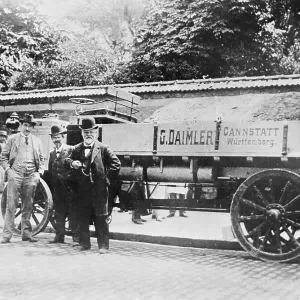 Gottlieb Daimler Posing with Others at Truck Gottlieb Daimler Posing with Others at Truck
