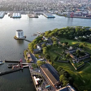 Governors Island Brooklyn Aerial View Print Governors Island Brooklyn Aerial View Print