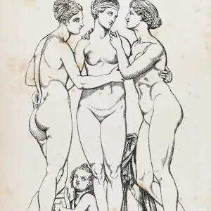 Three graces or charites roman mythology