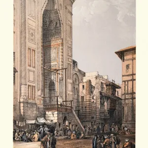 Grand entrance to the Mosque of the Sultan Hassan, Cairo, by David Roberts, 19th Century Grand entrance to the Mosque of the Sultan Hassan, Cairo, by David Roberts, 19th Century
