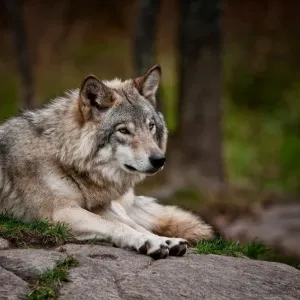 Gray Wolf Print on Rock Gray Wolf Print on Rock
