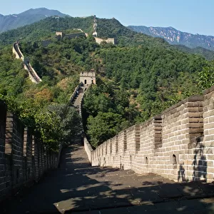 Great wall of China on mountain