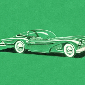 Green Futuristic Car