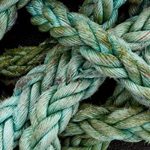 Green rope, Gasadalur, Vagar, Faroe Islands, Denmark