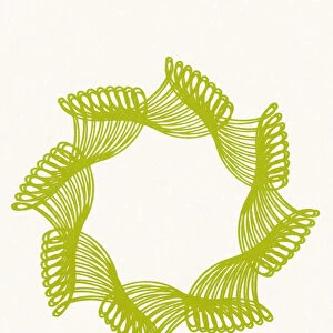 Green Wreath Shape Line Drawing