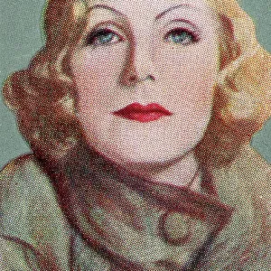 Greta Garbo, Film Favourites series, collectible Godfrey Phillips cigarette card, 1934 Greta Garbo, Film Favourites series, collectible Godfrey Phillips cigarette card, 1934