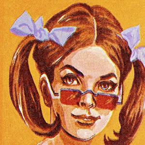 Groovy Girl With Sunglasses