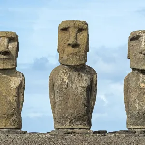 Group of Moai, Rano Raraku, Easter Island, Chile