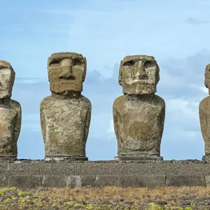 Group of Moai, Rano Raraku, Easter Island, Chile Group of Moai, Rano Raraku, Easter Island, Chile