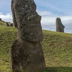 Group of Moai statues, Rano Raraku, Easter Island, Chile Group of Moai statues, Rano Raraku, Easter Island, Chile