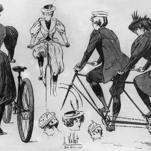 Un grupo de mujeres en bicicleta, 1894. Un grupo de mujeres en bicicleta, 1894.