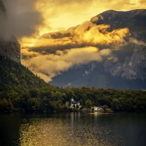 Print of Grub Castle, Hallstatt Lake Print of Grub Castle, Hallstatt Lake