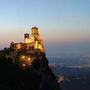 Guaita Fortress at sunset, San Marino