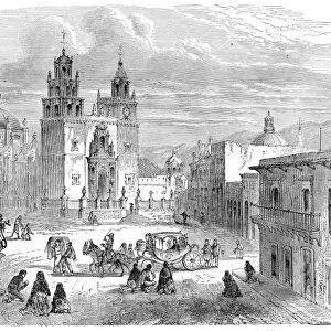 Guanajuato gran plaza Mexico engraving 1875