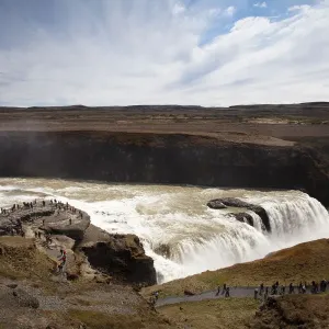 Catarata de Gullfoss, Circuito Dorado, sur de Islandia, Islandia, Europa. Catarata de Gullfoss, Circuito Dorado, sur de Islandia, Islandia, Europa.
